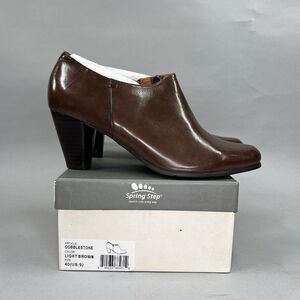 Spring Step Heels Shoes Women's Size 9 Brown‎ Cobblestone Ankle Booties